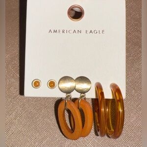 NWT American Eagle Outfitters Retro Gold Earring Set